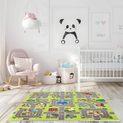 Kids' Puzzle Mat, Cars Design, 9 Pieces, 90x90cm