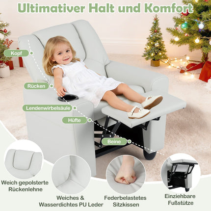 Kids Recliner Chair with Adjustable Backrest & Footrest