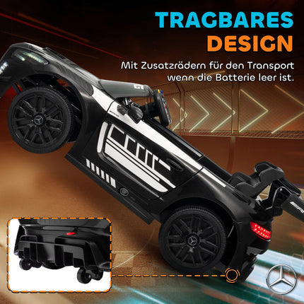Kids Ride-On Car, 12V Battery, LED Lights, Music, Black