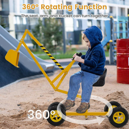 Kids Ride-On Sand Digger, 360 Rotating, 2-Hand Controls
