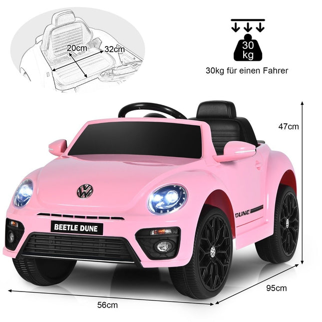Kids Ride-On VW Beetle Car with Music & Remote Control