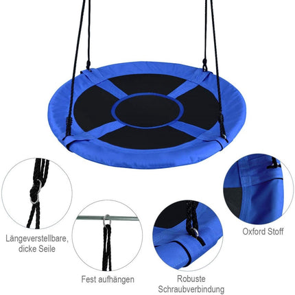 Kids Round Nest Swing, 100 cm, Adjustable Rope, 150 kg Capacity