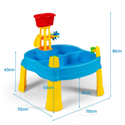 Kids Sand and Water Table, 18-Piece Set, Drain Plug