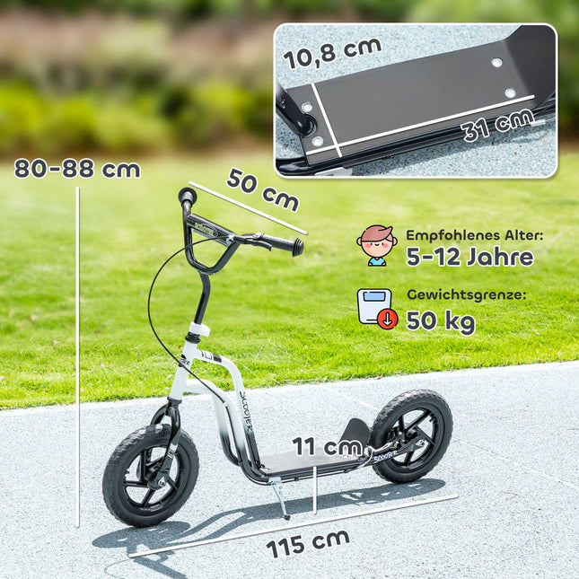Kids Scooter, Adjustable Handlebar, Large Wheels, Ages 5-12