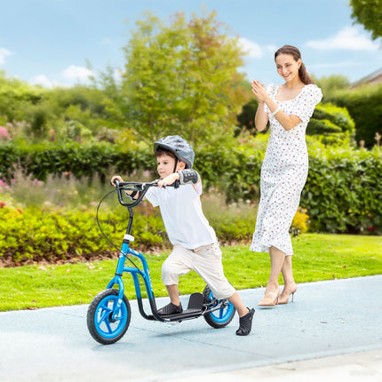 Kids Scooter, Adjustable Handlebar, Large Wheels, Blue