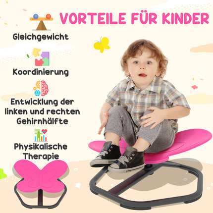 Kids' Sensory Swivel Chair, Butterfly Shape, Pink