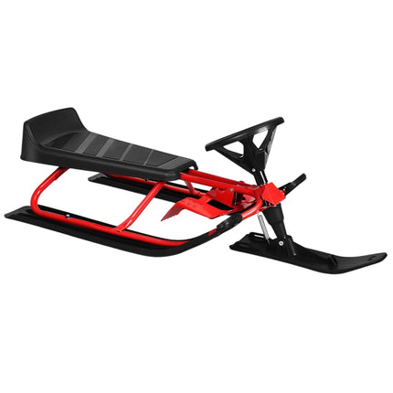 Kids Snow Sled With Steering Wheel, Double Brakes, Pull Rope