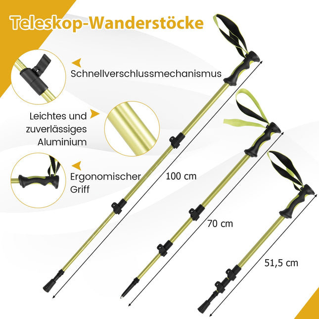 Kids Snowshoes Set with Adjustable Poles & Bag, Yellow