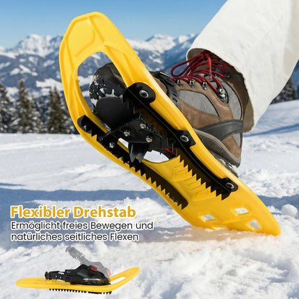 Kids Snowshoes Set with Adjustable Poles & Bag, Yellow