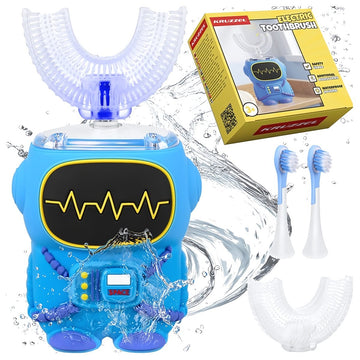Kids Sonic Electric Toothbrush Robot with 5 Modes, 2-Minute Timer, USB, IP64