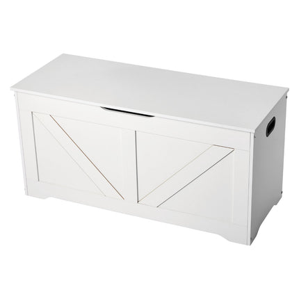 Kids Storage Bench Toy Box, Safety Hinge, White, 990mm