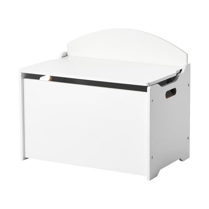 Kids Storage Bench Toy Chest with Backrest, Safety Hinge