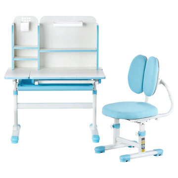 Kids Study Desk and Chair Set – Adjustable, Tilting, Drawer