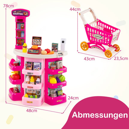 Kids Supermarket Playset with Cart, Scale & Scanner