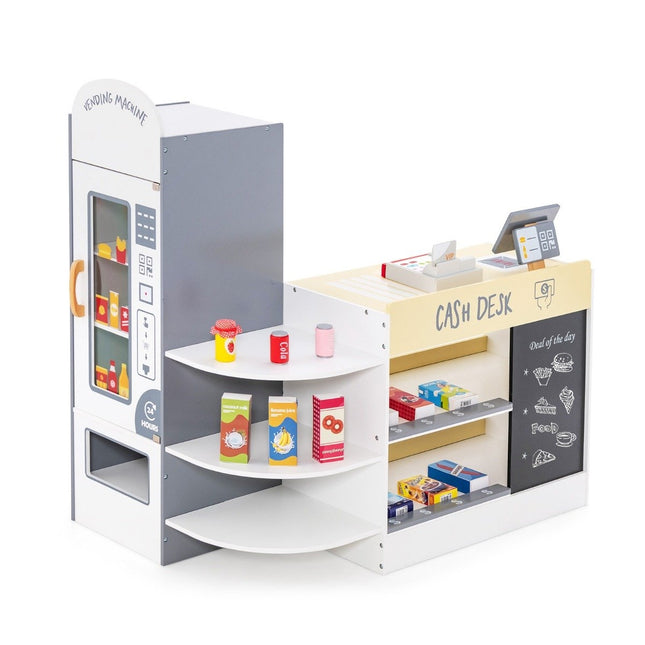 Kids Supermarket Playset with Cash Register & Chalkboard