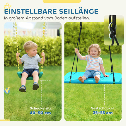 Kids Swing Set with Nest, Glider & Adjustable Ropes