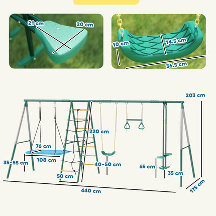 Kids Swing Set with Nest, Glider & Adjustable Ropes