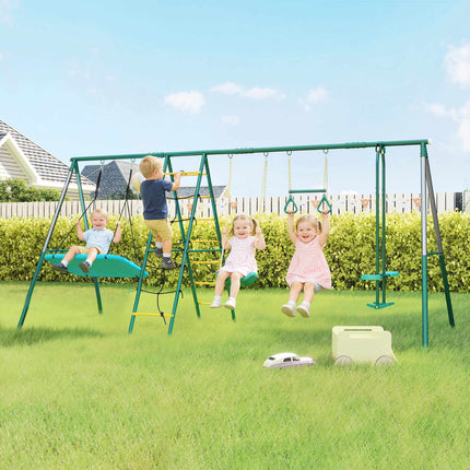 Kids Swing Set with Nest, Glider & Adjustable Ropes
