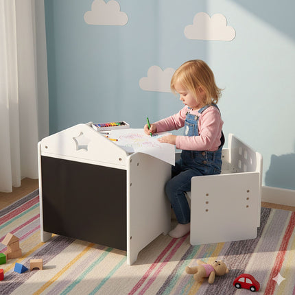 Kids Table & Chair Set with Chalkboard Surface