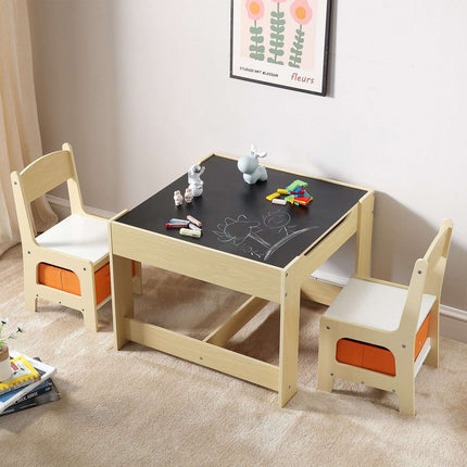 Kids Table and Chair Set, Wooden, Storage Boxes, Ages 2-8