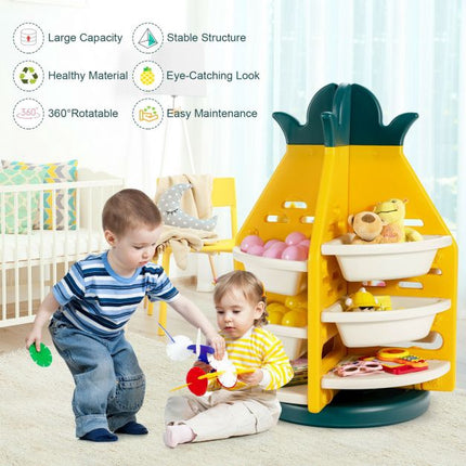 Kids Toy Storage Organizer – 360 Rotating, 8 Bins