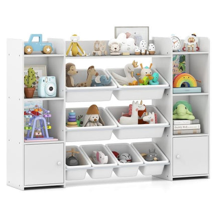 Kids Toy Storage Organizer, 4-Tier, 8 Bins, White