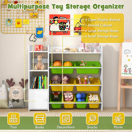 Kids Toy Storage Organizer, 8 Bins, Shelves, Cabinet