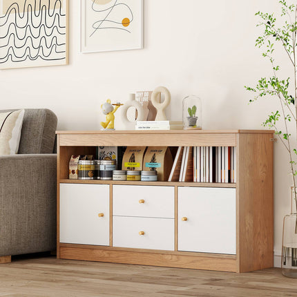 Kids Toy Storage Organizer with 2 Drawers, 2 Cabinets