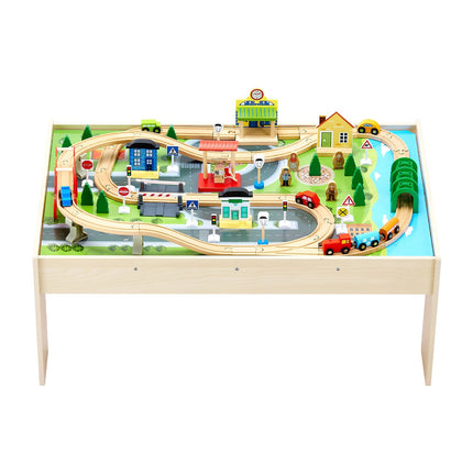 Kids Train Table Set, 84-Piece, Reversible Top, Storage Bin