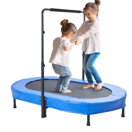 Kids Trampoline 56x36 Inch, Foldable, Handle Bar