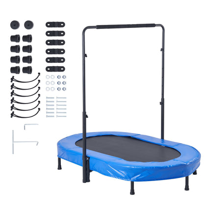 Kids Trampoline 56x36 Inch, Foldable, Handle Bar