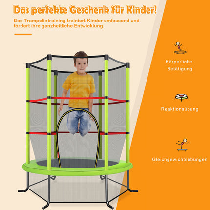 Kids Trampoline with Safety Net, 165cm, 135kg Capacity