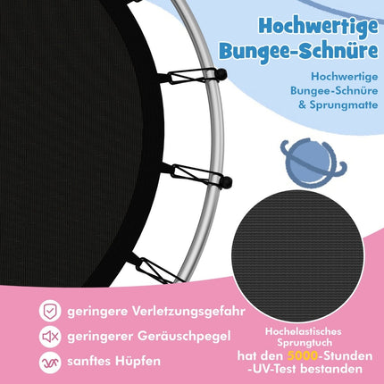 Kids' Trampoline with Safety Net, Pink, 135kg Capacity