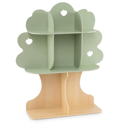 Kids Tree Bookshelf, 45-Inch Tall, 8-Cubby, Green