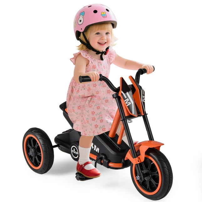 Kids' Tricycle with Non-Slip Pedals, Orange, Age 3+