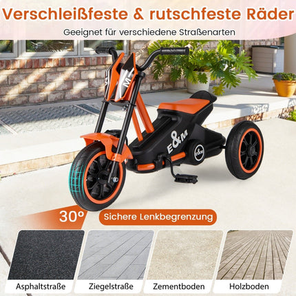 Kids' Tricycle with Non-Slip Pedals, Orange, Age 3+