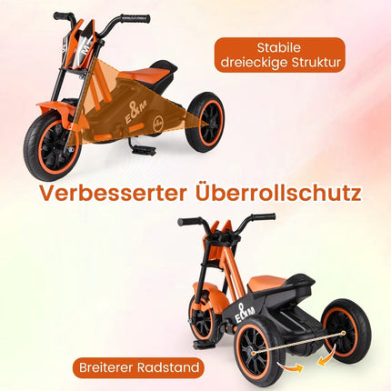 Kids' Tricycle with Non-Slip Pedals, Orange, Age 3+
