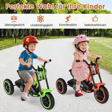Kids' Tricycle with Non-Slip Pedals, Orange, Age 3+