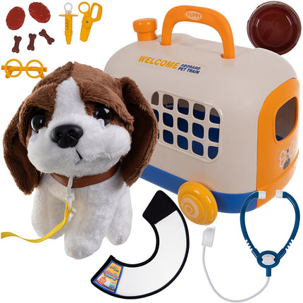 Kids Vet Play Set with Carrier, Plush Dog & Tools