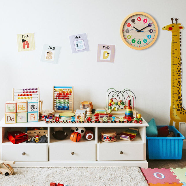 Kids' Wall Clock with Large Colorful Numbers