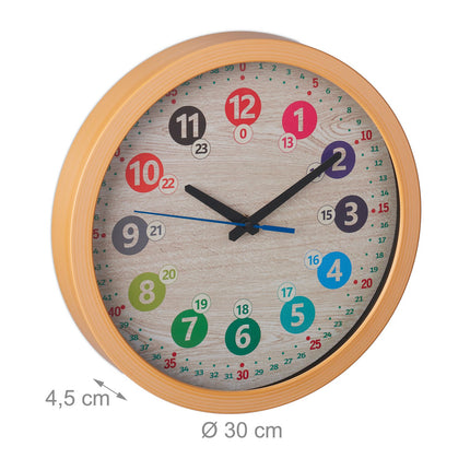 Kids' Wall Clock with Large Colorful Numbers