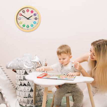 Kids' Wall Clock with Large Colorful Numbers