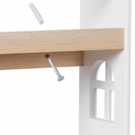 Kids' Wall-Mounted Bookcase, White, House Shape