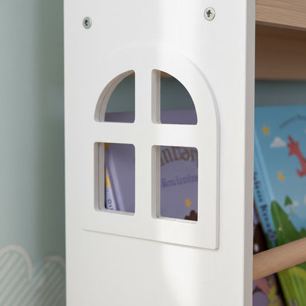 Kids' Wall-Mounted Bookcase, White, House Shape