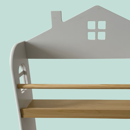 Kids' Wall-Mounted Bookcase, White, House Shape
