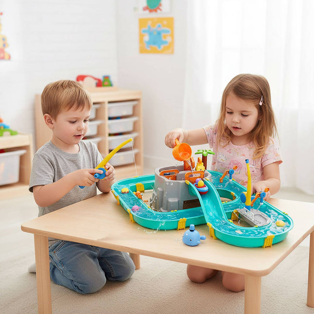 Kids' Water Play Track with Boats & Fishing Accessories