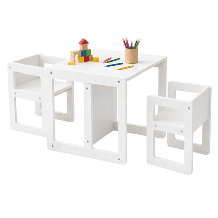 Kids White MDF Seating Set – Table & 2 Stools