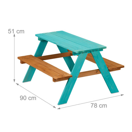 Kids Wooden Picnic Table with Benches – Pine Wood