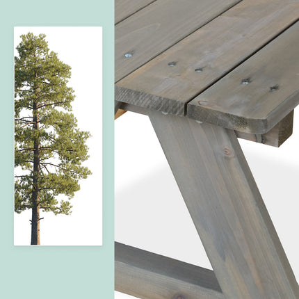 Kids Wooden Picnic Table with Benches, Pine Wood