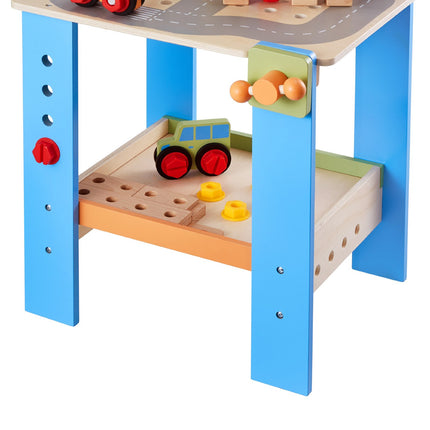 Kids Wooden Workbench Toy Set, 62-Piece, Age 3+